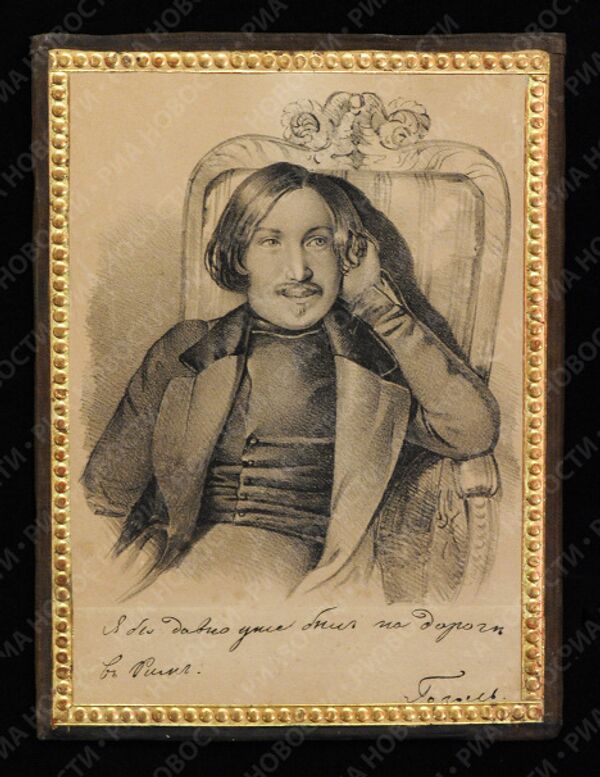 Портрет Н.В. Гоголя (рисунок Карла Мазера, 1841 г. ) - один из экспонатов мемориального центра Дом Гоголя