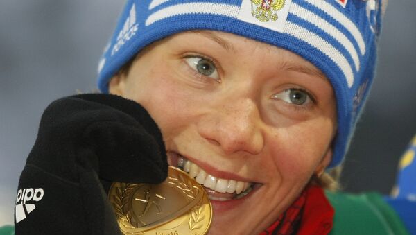 Россиянка Ольга Зайцева победила в масс-старте на чемпионате мира по биатлону