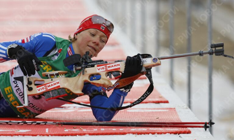 Россиянка Ольга Зайцева победила в масс-старте на чемпионате мира по биатлону в южнокорейском Пхенчхане