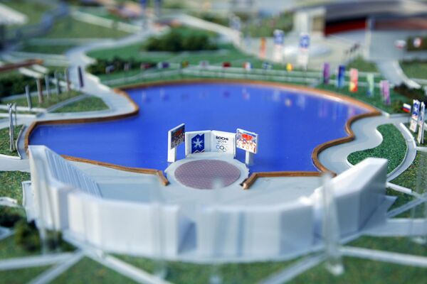 Планировочный макет комплекса Олимпийского парка, размещаемого на территории Имеретинской низменности