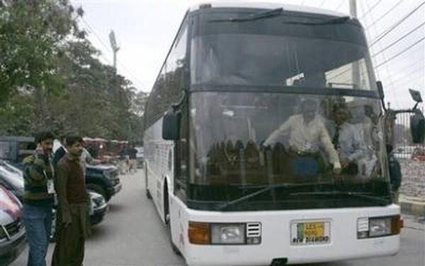 Автобус сборной Шри-Ланки по крикету, атакованный террористами в пакистанском городе Лахор