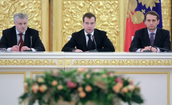 Президент РФ Дмитрий Медведев принимает участие в заседании Совета законодателей