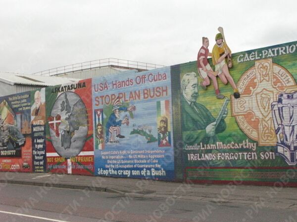 Фресками на знаменитой международной стене республиканцы выразили поддержку палестинцам, баскам и кубинцам