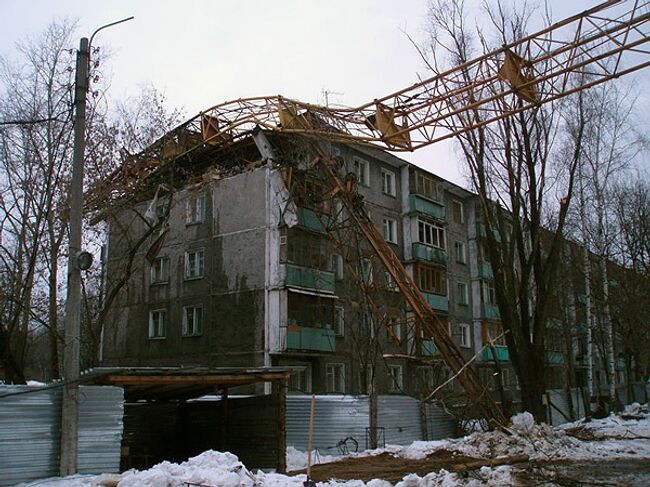 Падениe крана в Нижнем Новгорода