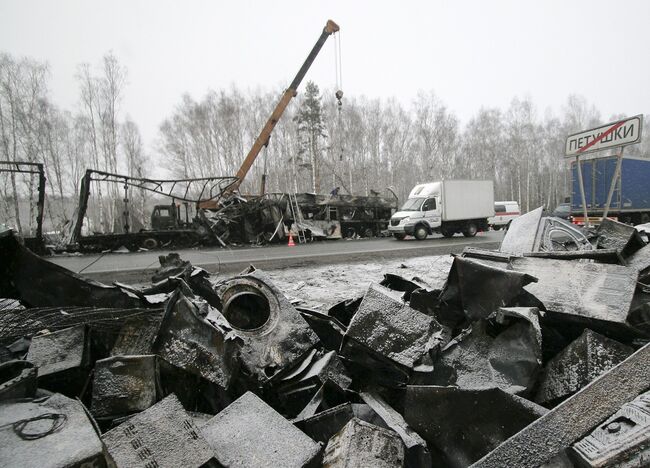 Крупное ДТП с участием автобуса и грузовика в пригороде Петушков во Владимирской области