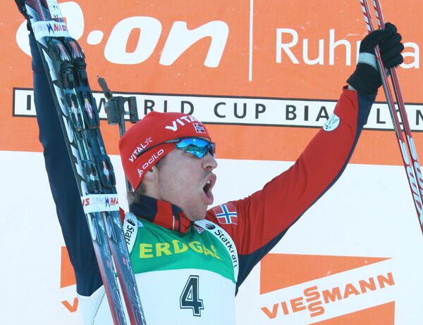 Норвежский биатлонист Эмиль-Хегле Свендсен