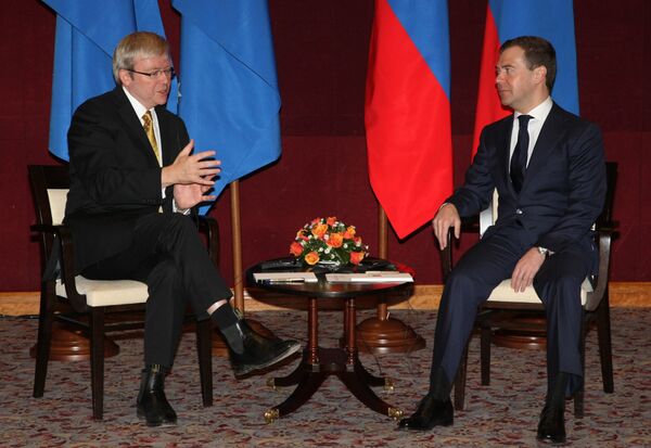 Встреча президента РФ Д. Медведева и премьер-министра Австралии К.Радда