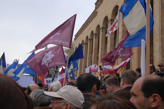 Участники митинга оппозиции в Тбилиси