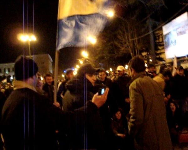 Ночной митинг оппозиции в Грузии