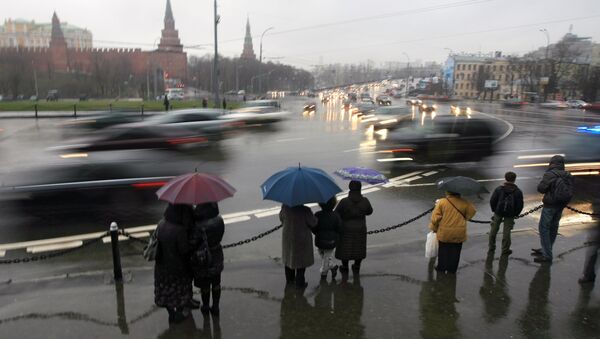 Дождливая погода в Москве. Архив
