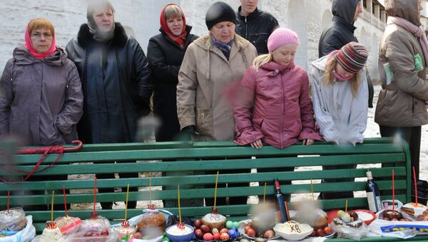 Освящение пасхальных куличей в Новоиерусалимском монастыре. Архивное фото