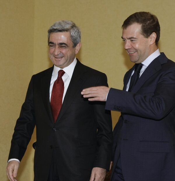 Президенты России и Армении Д.Медведев и С.Саргсян