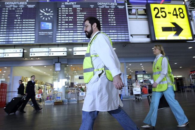 В аэропортах Москвы повышены меры безопасности в связи с угрозой распространения свиного гриппа