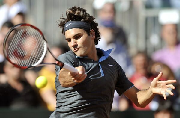 Роджер Федерер на турнире в Риме