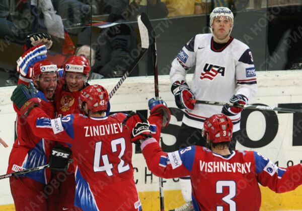 Хоккей. Чемпионат мира– 2009. Полуфинал. Россия – США -3:2