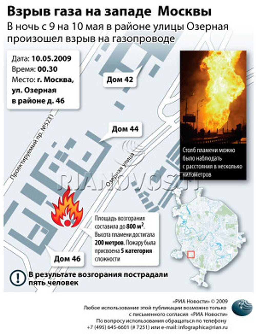 Взрыв газа на западе Москвы
