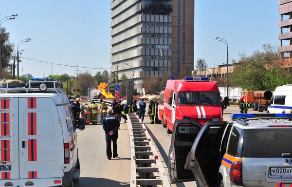 Утечка газа обнаружена недалеко от места взрыва газопровода в Москве