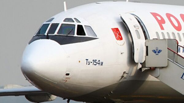 Самолет Ту-154 авиакомпании Аэрофлот в аэропорту Шереметьево. Архив