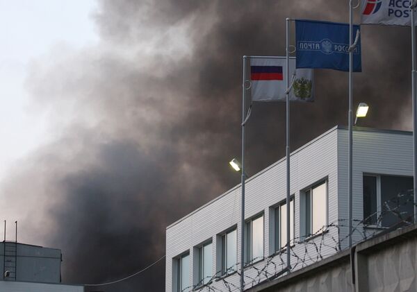 Пожар на складе ФГУП Почта России в подмосковном Климовске