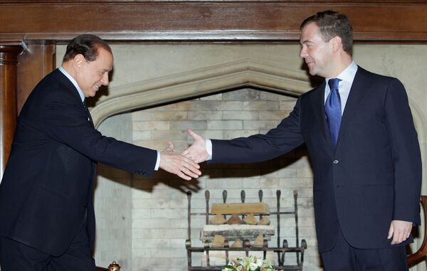Встреча президента РФ Д. Медведева и премьер-министра Италии С. Берлускони