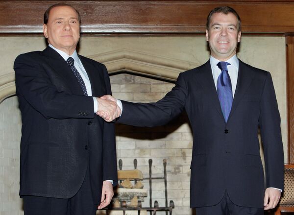 Медведев и Берлускони обсудят в Риме экономическое сотрудничество