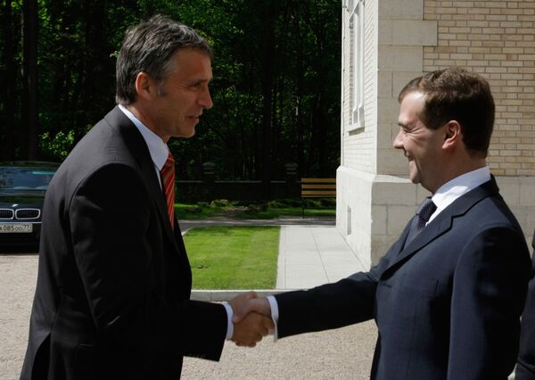 Встреча президента РФ Дмитрия Медведева с премьер-министром Норвегии Йенсом Столтенбергом. Архив