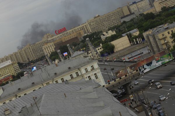 Пожар на Дубининской улице в центре Москвы