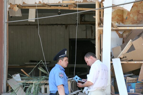 Взрыв в отделении «Ощадбанка» в Мелитополе Запорожской области Украины