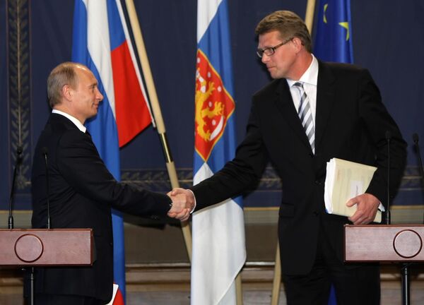 Пресс-конференция премьер-министров России и Финляндии В. Путина и М. Ванханена