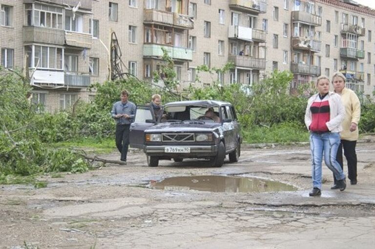 Последствия торнадо в Краснозаводске