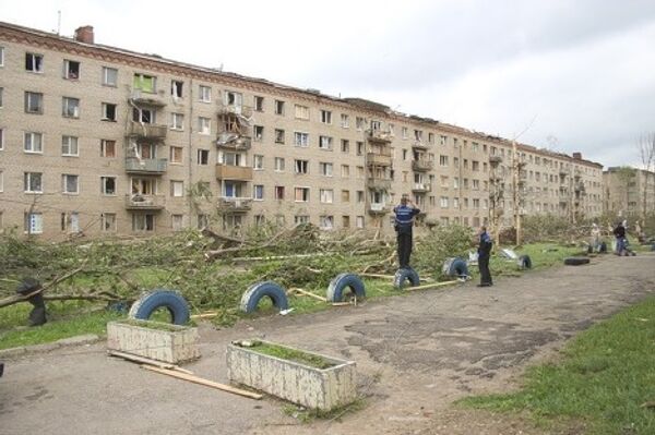 Последствия торнадо в Краснозаводске