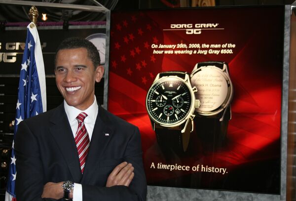 Восковая фигура Барака Обамы в музее мадам Тюссо в Вашингтоне