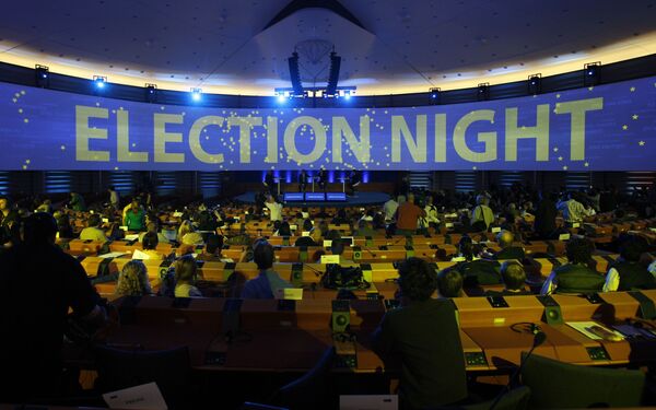 Ожидание результатов на выборах в Европейский парламент