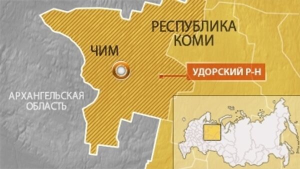 Карта Удорского района, Республика Коми