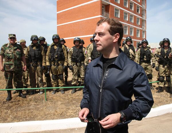 Президент РФ Дмитрий Медведев посетил Центр специального назначения ФСБ