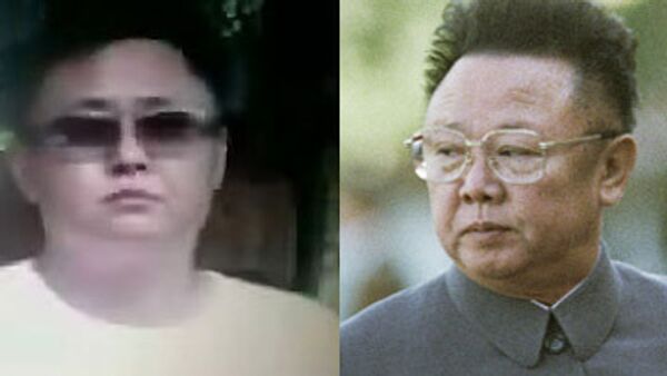 Руководитель Корейской Народно-демократической республики Ким Чен Ир и его сын