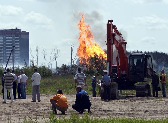 Возгорание на газопроводе в Нижнем Новгороде