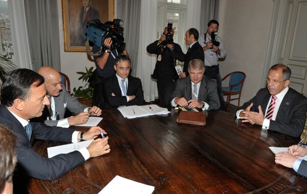 Встреча министра иностранных дел РФ Сергея Лаврова с министром иностранных дел Италии Франко Фраттини