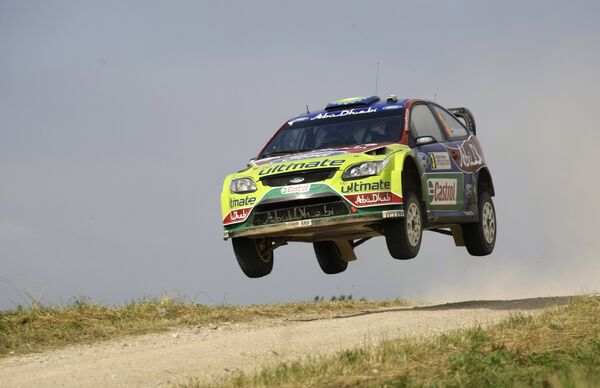 Микко Хирвонен во время этапа чемпионата мира WRC в Польше