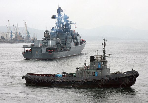 Проводы отряда кораблей Тихоокеанского флота РФ в Аденский залив прошли во Владивостоке