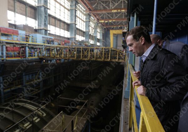 Президент РФ Д. Медведев посетил ОАО ПО Севмаш в Северодвинске