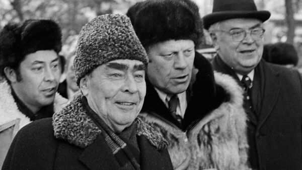 Леонид Брежнев и Джеральд Форд , архивное фото