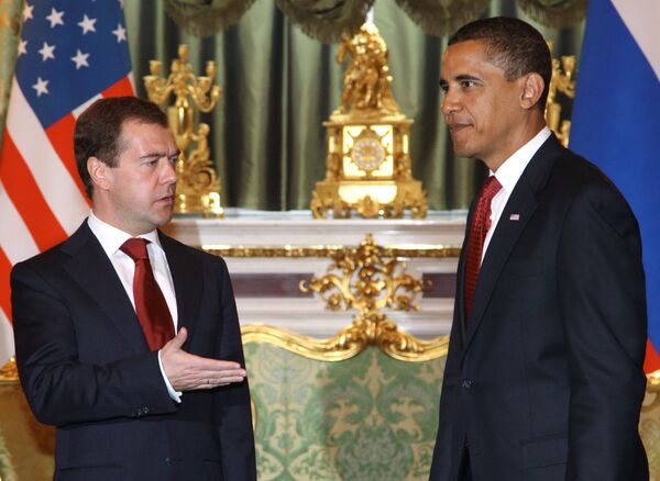 Встреча президента РФ Д.Медведева и президента США Б. Обамы в Кремле