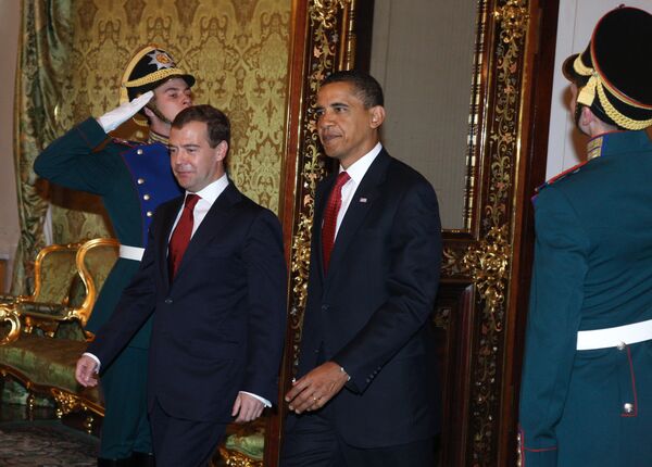 Встреча президента РФ Д.Медведева и президента США Б. Обамы в Кремле