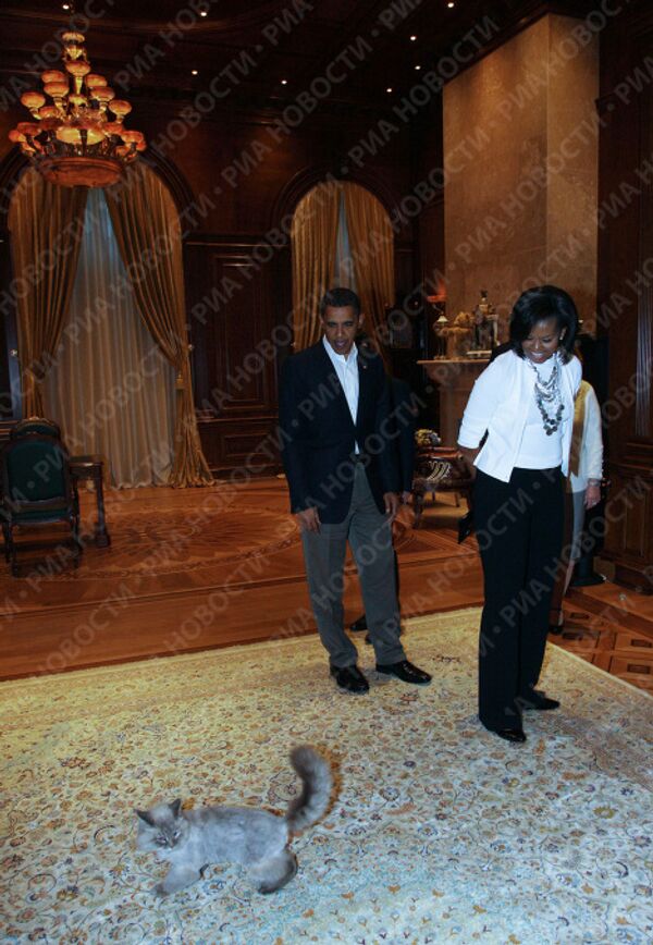 Президент США Барак Обама с супругой Мишель в подмосковной резиденции Горки