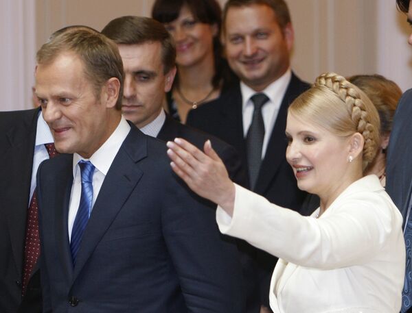 Премьер-министр Украины Юлия Тимошенко и премьер-министр Польши Дональд Туск