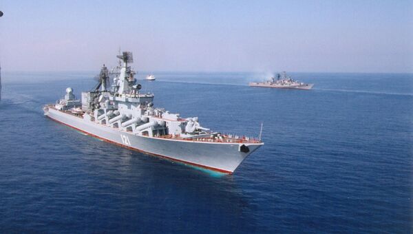Флагманский корабль Черноморского флота гвардейский ракетный крейсер Москва