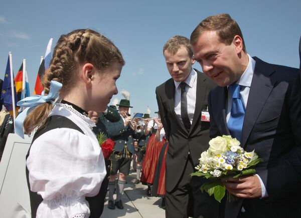 Президент РФ Д.Медведев прибыл с визитом в Мюнхен