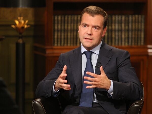 Президент РФ Д.Медведев провел беседу с ведущим итоговой программы НТВ
