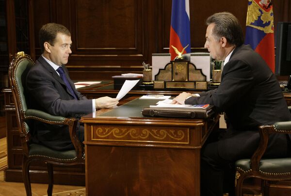 Президент РФ Д.Медведев встретился с В.Мутко
